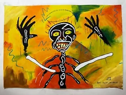 Buy Jean-Michel Basquiat Painting On Sheet (handmade) Signed And Stamped Mixed Techn • 109.26£