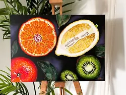 Buy Lemon Original Oil Painting On Board Unframed- Orange Kiwi Citrus Realism Art • 260£
