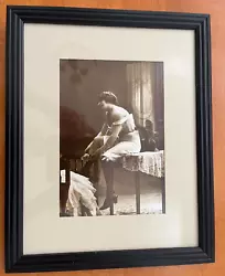 Buy Framed Vintage Female Glamour Photo Print. Semi Naked Lady Seated On Table. • 12£