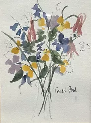 Buy Cornelis Ford (1937-2014) Watercolor On Paper , Stunning Flowers From Her Garden • 82.81£