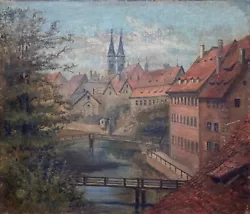 Buy Oil Painting Impressionist Blanca Graf City View From Nuremberg 34,3 X 39,7 CM • 189£