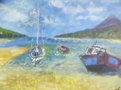 Buy  Boats In Harbour Print On Canvas  • 45£