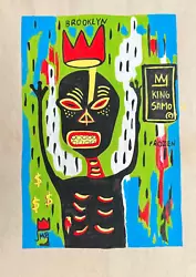 Buy Jean-Michel Basquiat Painting On Paper (Handmade) Signed And Stamped Mixed Media • 98.79£