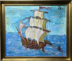 Buy Original Painting On Canvas By Serg Graff, Skipper  Sea Wolf , Seascape, COA • 573.59£