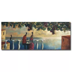 Buy Pareja Y Gato By Lourenco Gallery-Wrapped Canvas Giclee Artwork (8 In X 20 In) • 74.41£