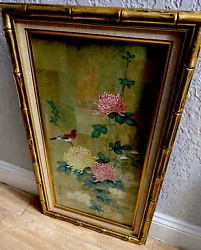 Buy Vtg Japanese Asian Red Bird Cherry Blossom Tree  Painting? See All Pictures  • 62.34£