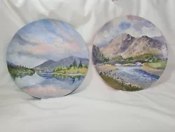 Buy Pair Of Original Oil Painting On  Melamine Plates Signed By G BARNES Landscape • 24.99£