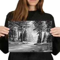 Buy A4 BW - Winter Trees Painting Forest Snow Poster 29.7X21cm280gsm #37733 • 3.99£