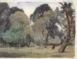 Buy Cedric J. Kennedy (1898-1968) Watercolour Painting - Orchard Landscape C1930 • 150£