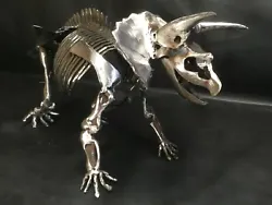 Buy Handmade Welded Triceratops Dinosaur Skeleton Sculpture • 700£