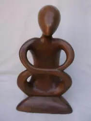 Buy Beautiful Vintage Good Sized Hand Carved Wooden Sculpture On A Man . M1997 • 12.99£