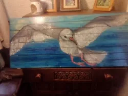 Buy Hand Painted Seagull On Reclaimed Wood • 30£