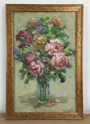 Buy Original Oil Painting, Floral Still Life, Rose, Summer Flower, One Of A Kind • 157.87£