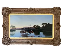 Buy Edwin Henry Boddington Victorian Landscape Painting River Thames Horses Watering • 2,500£