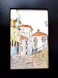 Buy Spanish Street Scene,Small Original Watercolour Painting By Chris Clarke • 9.99£