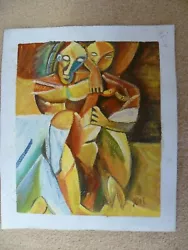 Buy A Vintage Acrylic On Canvas Re-creation Of 'friendship' By Picasso. Signed 'r M' • 49£