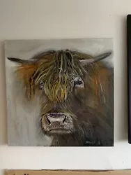 Buy Original Oil On Canvas  Highland Cow Portrait David Tarrant • 450£