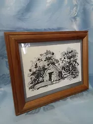 Buy Original Black And White Pictures Painting With Pen Shed And Boat A.Ferris  • 9£
