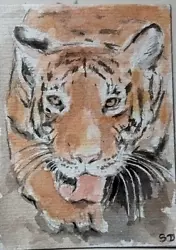 Buy ACEO Original Painting Animal Tiger Art Card Hand Painted • 4.97£