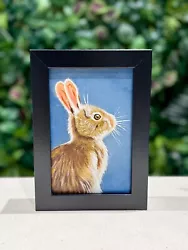 Buy Hare Oil Painting- MINI FRAMED Realism Rabbit Original Wildlife Artwork Sale • 95£