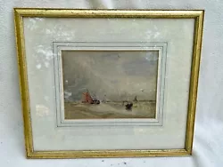 Buy Vintage Framed Watercolour Painting Work Dutch Boats In Breeze David Cox • 39.99£