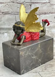 Buy Vintage Bronze Garden Fairy Fantasy Mythical Metalware Statue Figure Sculpture • 107.08£
