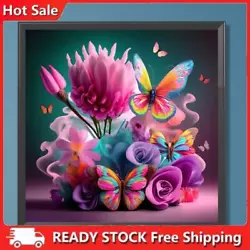 Buy 5D DIY Full Round Drill Diamond Painting Colourful Flowers Kit Home Decor30x30cm • 6.08£