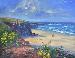Buy Attractive Richard Blowey Original Oil Painting Beach Scene Cornwall Cornish Art • 139£