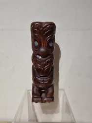 Buy TIKI Statue Maori New Zealand Hand Carved Mother Of Pearl Eyes Paua Shell (L2) • 18£