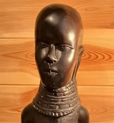 Buy 37cm Tall Dense Blackwood 3.6 Kilos African Wooden Bust Female Sculpture • 265£