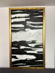 Buy Black White Green Abstract Luxury Modern Painting Hand Painted Large Wall Art • 600£