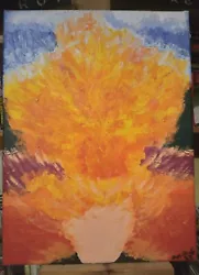 Buy Original Contemporary Semi Abstract Volcano Landscape Acrylic Painting On Canvas • 87£