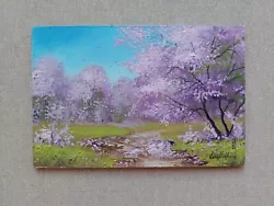 Buy Cherry Tree Park Impasto Bloom Art. Abstract Sakura Branches Blossom Painting • 30.11£
