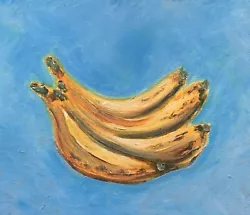 Buy Original Painting Fruit Bananas  20x25 Cm Beautiful Fruit Apple Art Pink • 75£