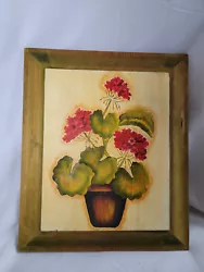 Buy Handmade Hand Painted Red Flower Painting On Wooden Panel • 13.23£