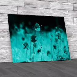 Buy Vibrant Abstract  Poppies Painting Floral  Teal Canvas Print Large Picture Wall • 59.95£