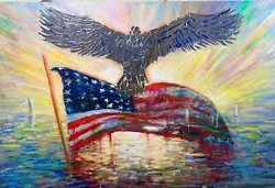 Buy Symbolic Art 24X36 Nino Pippa Mixed Media Oil Painting The Saving Of The Flag • 14,997.83£