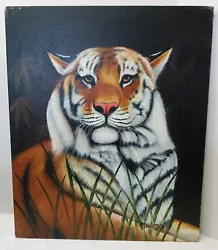 Buy Vintage Oil Painting On Canvas Stunning Tiger Signed Mcdonald • 378£