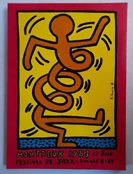 Buy Keith Haring  Oil On Canvas Painting Signed Montreux Jazz Festival • 398.33£