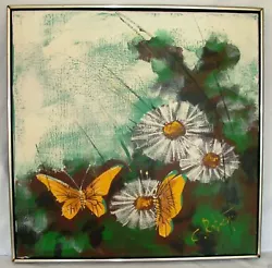 Buy C. Roberts Oil Or Acrylic Painting Daisies Butterflies • 472.50£