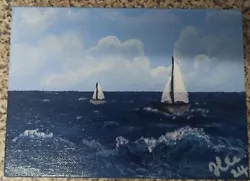 Buy Sail Boat Painting Original Acrylic Painting On Canvas (Signed) • 8.99£