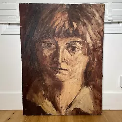 Buy Large Portrait Of Woman Oil On Board Painting Original British Expressionist Art • 80£
