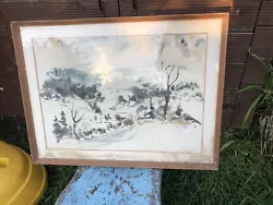 Buy Vintage Mid Century Watercolour William Ilaam Or Kaam ?  Painting Boots Frame • 125£