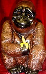 Buy Gorilla Vintage Statue Animal Sculpture Ape Monkey Art • 107.82£