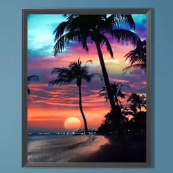 Buy DIY Seaside Sunset Oil Paint By Numbers Drawing On Canvas Pictures Home Decor • 7.79£