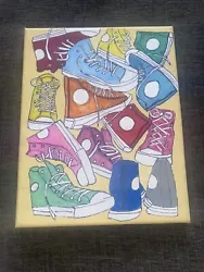 Buy Trainer Canvas 10x8 Inches Converse Andy Warhol Style Wall Art Hanging Art Shoes • 40.50£