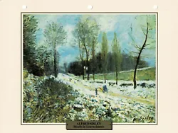 Buy Street In Louveciennes In The Snow - Alfred Sisley - Info Card • 0.86£