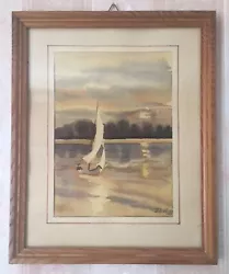 Buy A Boat By A. Dudchenko, Ukraine, 1997 - Watercolor Painting On Paper With Frame • 4,016.22£