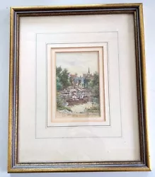 Buy Charming Watercolour Of A Romantic River Boating Scene-signed 1902-VG++ • 125£