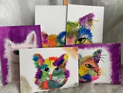 Buy Rainbow Cat Friends Paintings -   5 Pcs (Set) • 60£